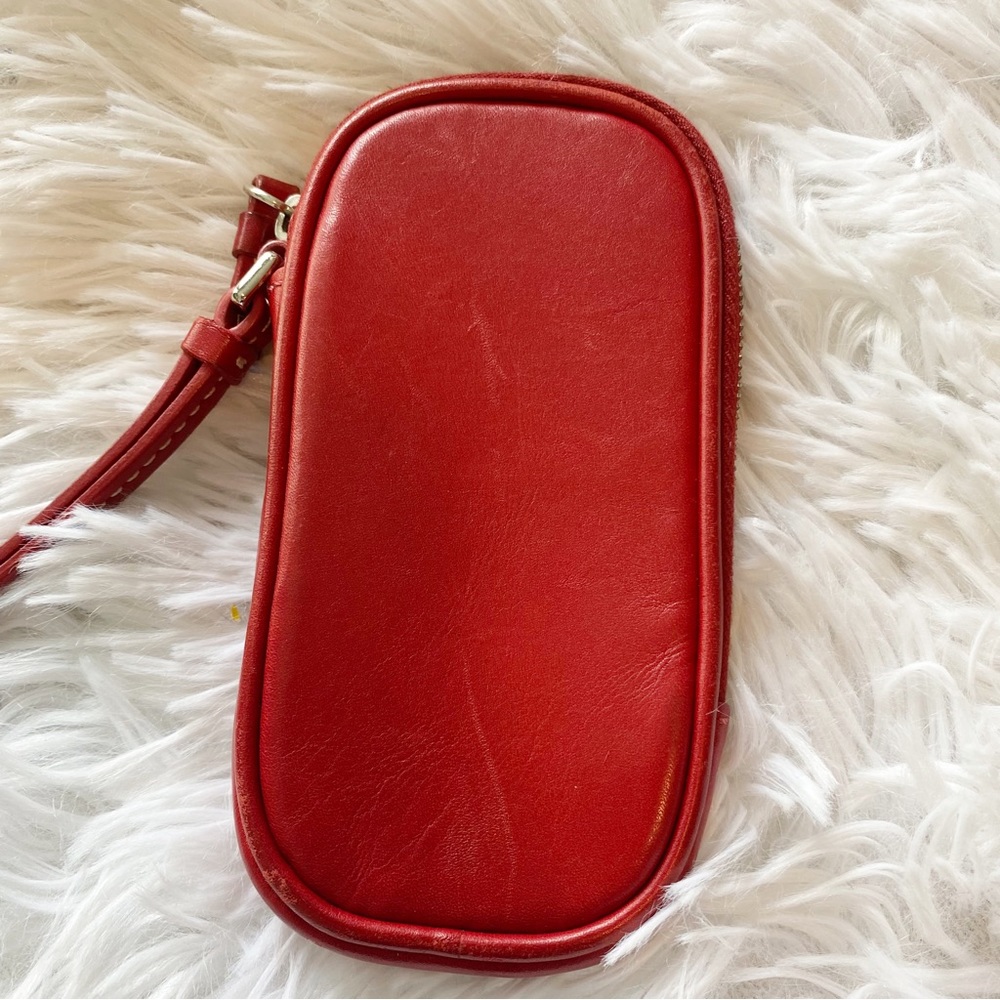 COACH vintage Red Leather Wristlet - Picture 7 of 10